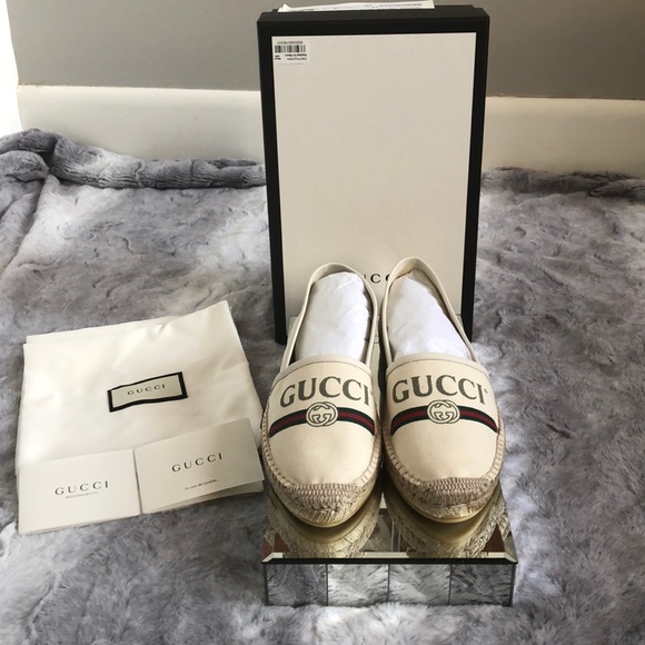 gucci logo canvas espadrille